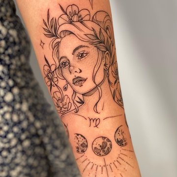 Tattoo mit dem Sternzeichen Jungfrau