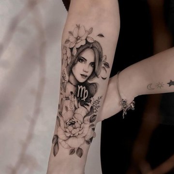 Tattoo mit dem Sternzeichen Jungfrau