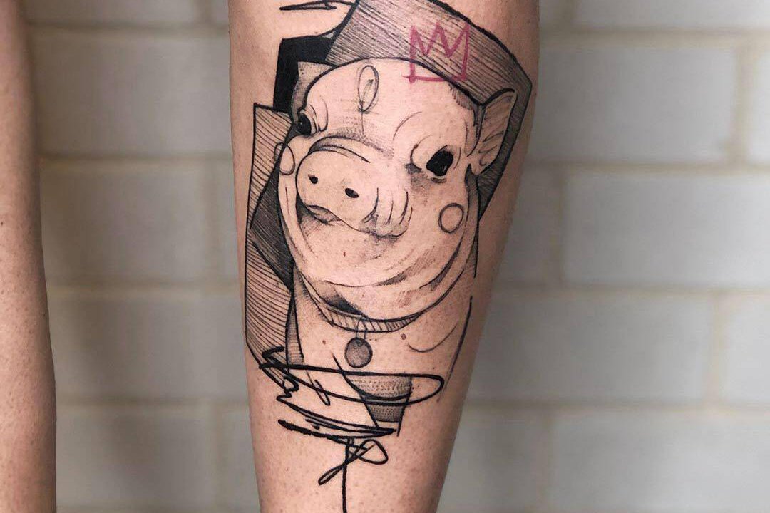 Tattoo Skizze Schwein