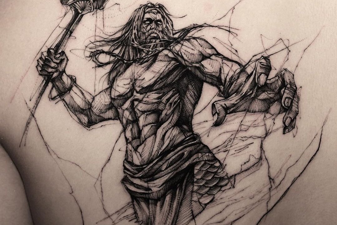 poseidon dreizack tattoo bedeutung