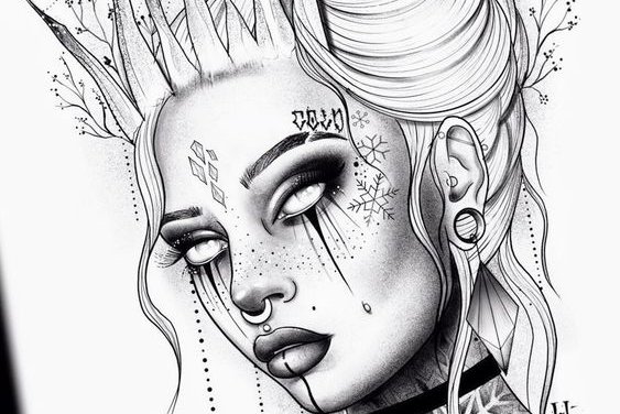 Tattoo-Skizzen von Frauen