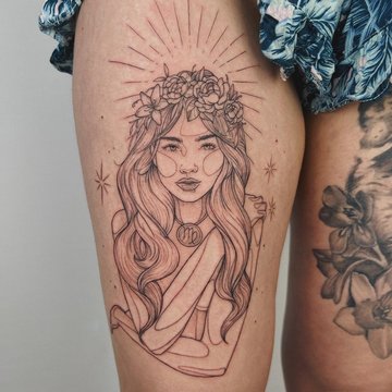 Tattoo mit dem Sternzeichen Jungfrau