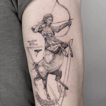 Tattoo mit dem Sternzeichen Schütze
