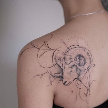Tattoo mit dem Sternzeichen Widder
