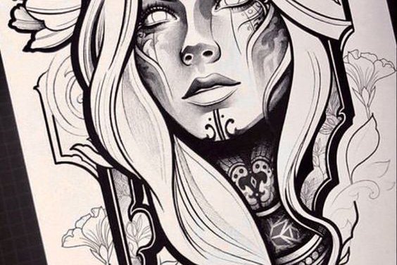 Tattoo-Skizzen von Frauen