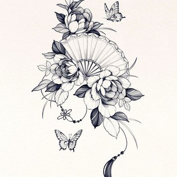 Fächer Tattoo