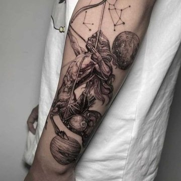 Tattoo mit dem Sternzeichen Schütze