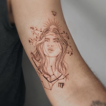 Tattoo mit dem Sternzeichen Jungfrau