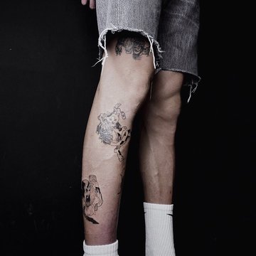 Bein-Tattoos für Männer