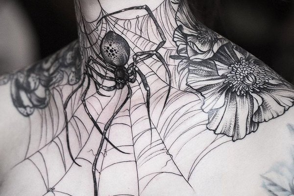 spinnennetz tattoo vorlage